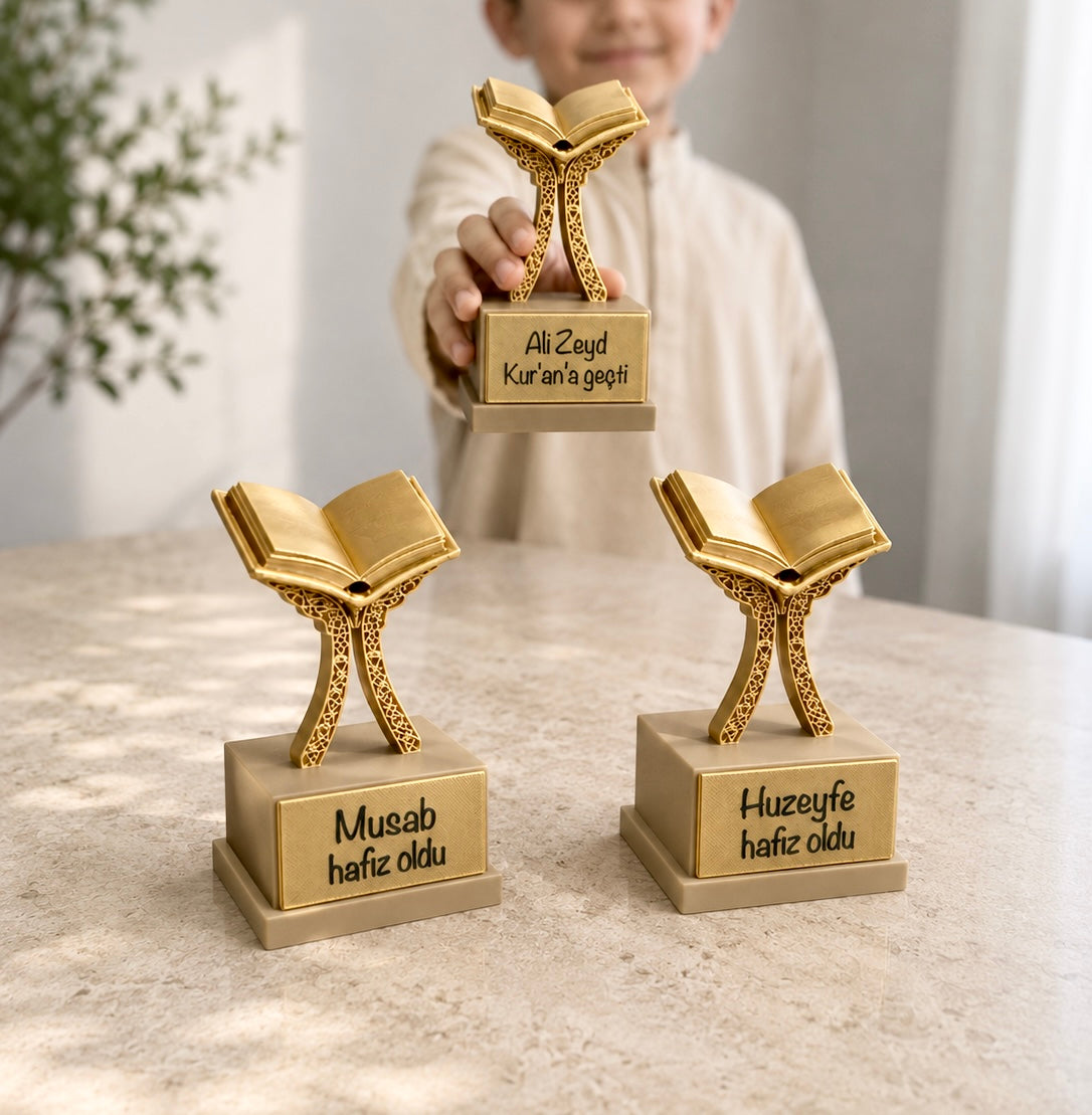 Trophée personnalisé passage au Coran - Cadeau islamique unique