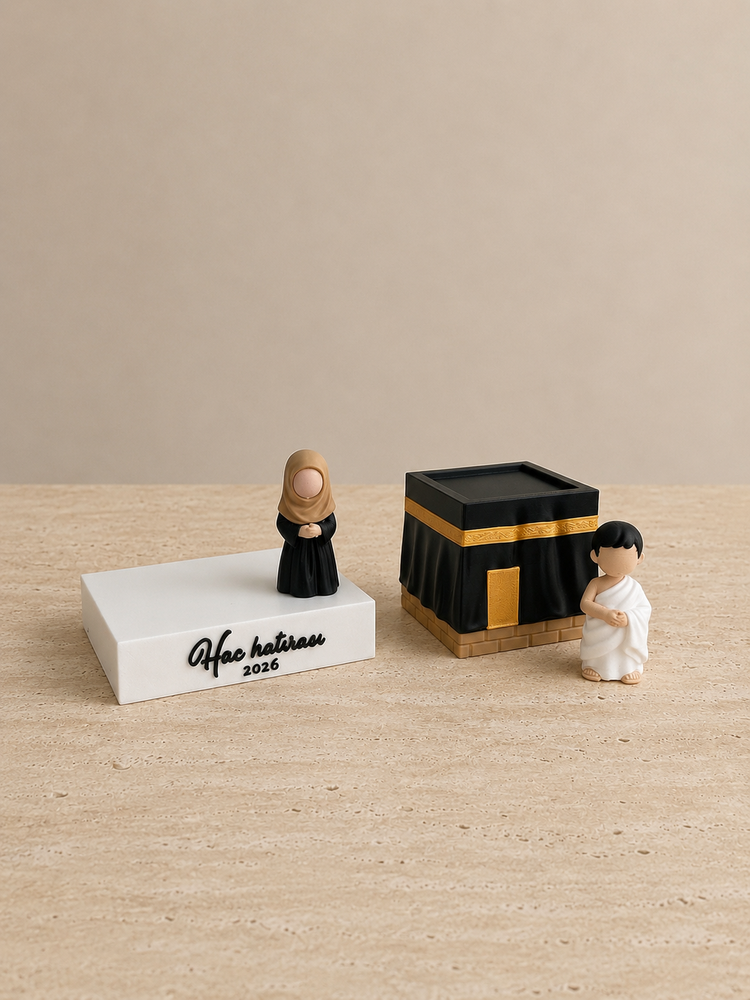 Décoration Hajj “Hac Hatırası 2026” – Kaaba & Couple musulman